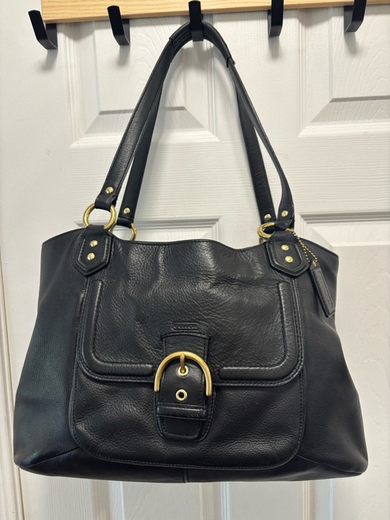 Coach Handbags - Coach K1381-F24961 Campbell Belle Carryall Black Pebbled Leather Satchel is BNOT